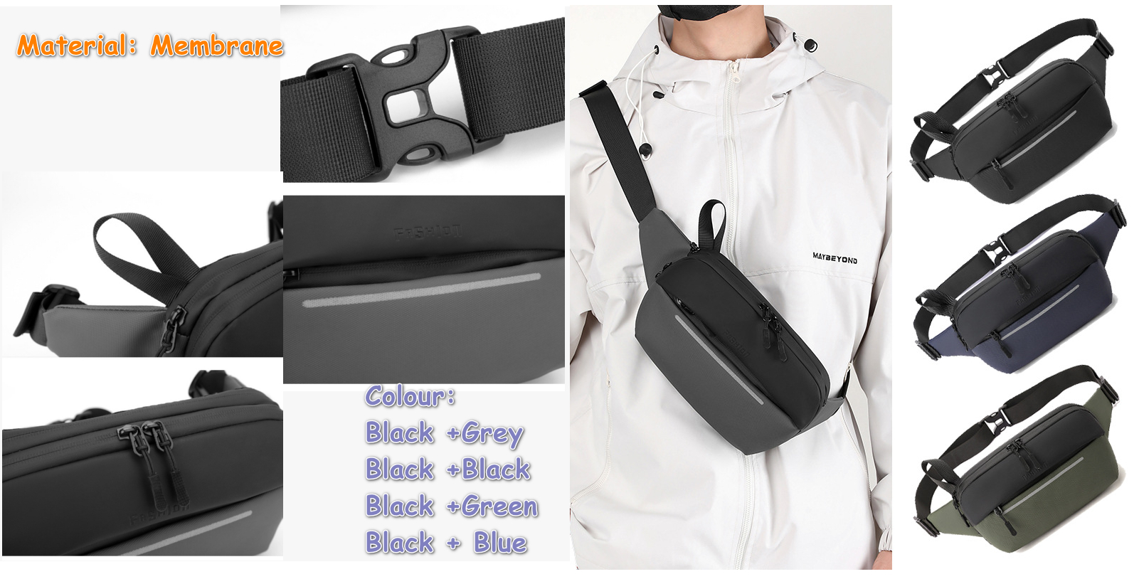 Tactical Crossbody Waist Bag - Adjustable Sling Chest Bag for Men in Bangladesh